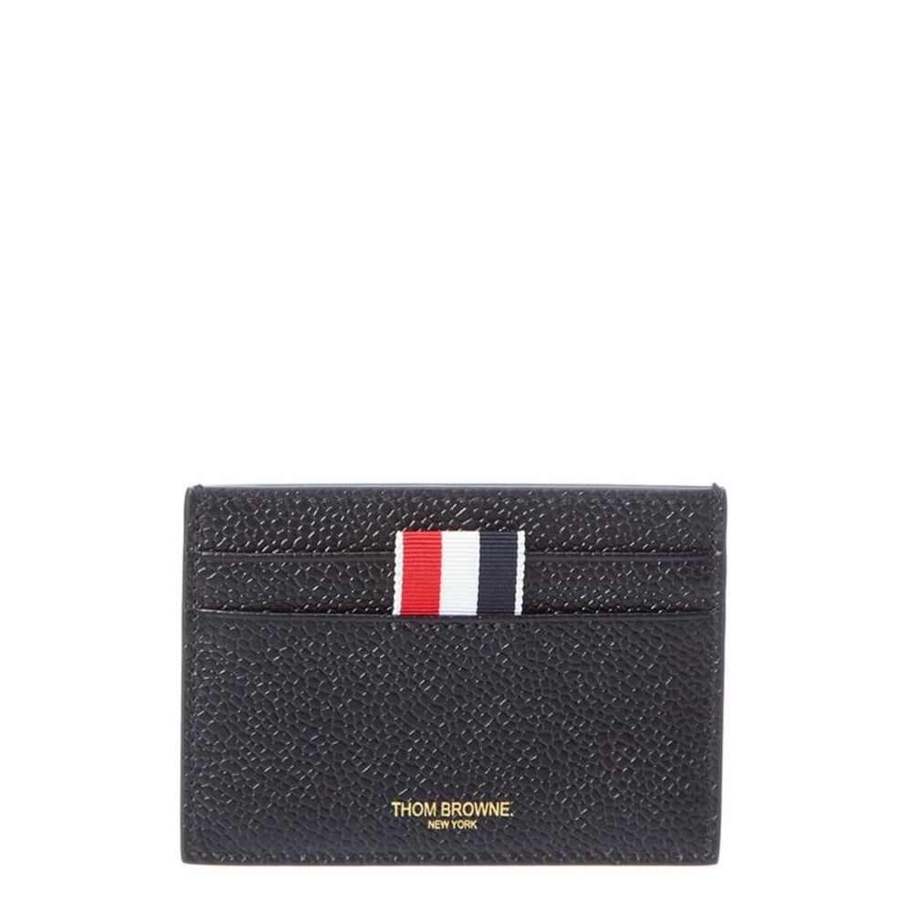 Thom Browne Leather Card Holder, Black